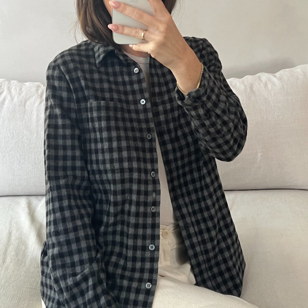 Jenni Kayne Black and Grey Striped Flannel